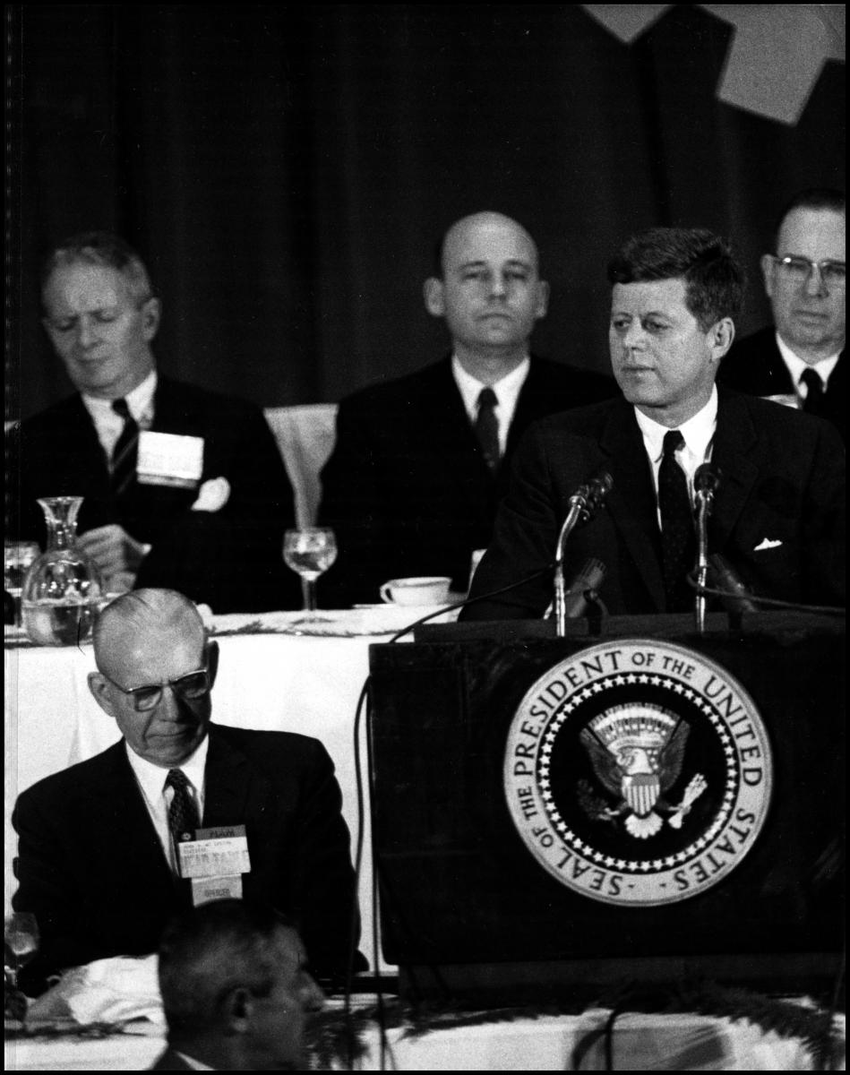 John F. Kennedy speaks at the congress.