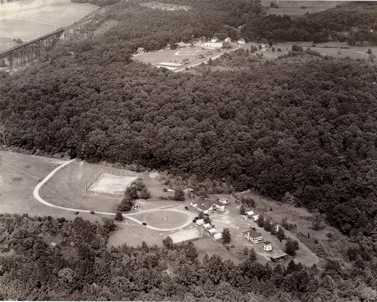 Aerial view of the YMCA grounds