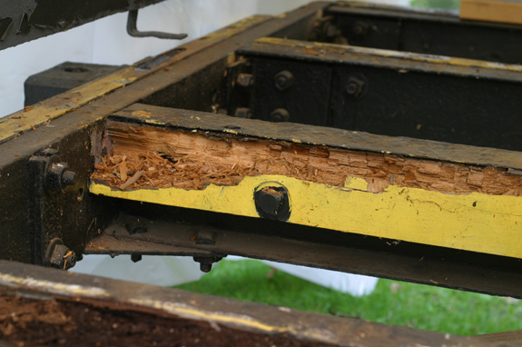 Rotten supporting structures are replaced or filled in