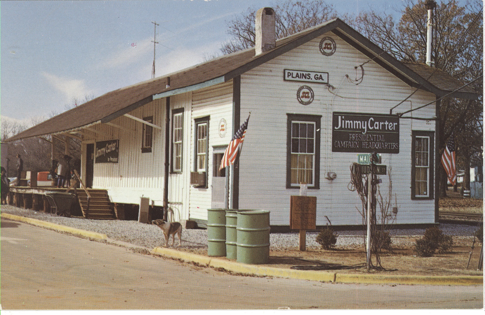 Photograph of the Railroad Depot that served as Jimmy Carter Presidential Campaign Headquarters in Plains, Georgia.