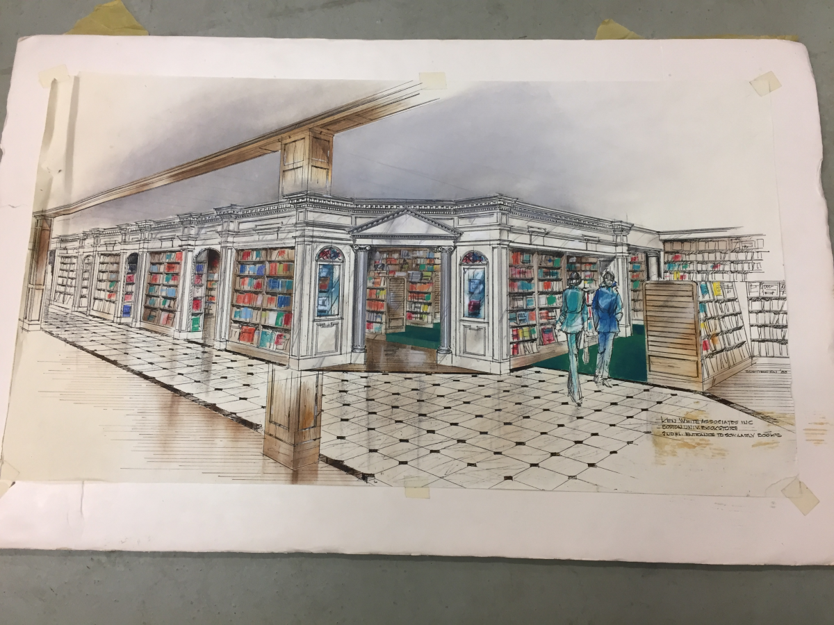 Sketch of bookstore