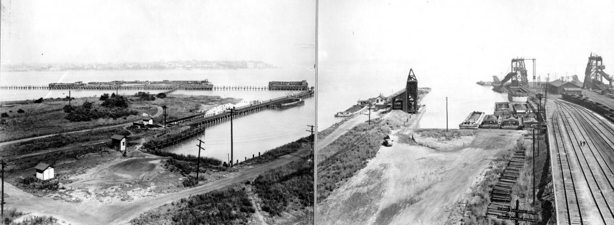 The “Powder Pier” and coal piers at South Amboy before the explosion.