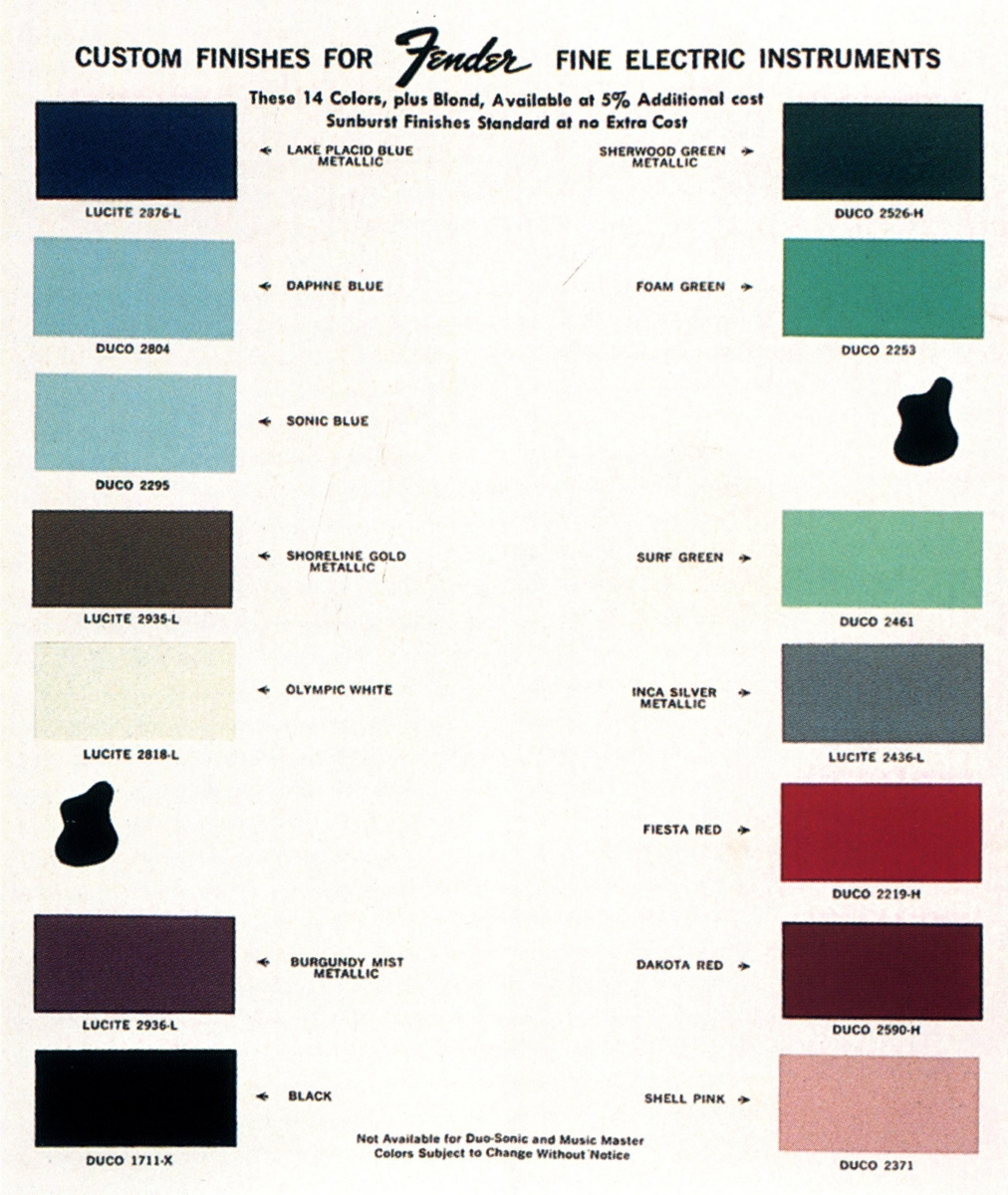 cadillac paint color chart