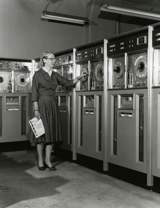 Grace Hopper with UNIVAC computer