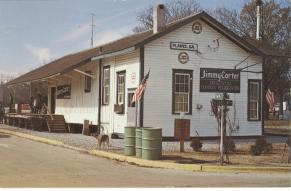 Photograph of the Railroad Depot that served as Jimmy Carter Presidential Campaign Headquarters in Plains, Georgia.