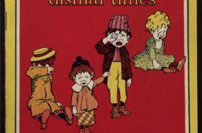 Catalog cover, four crying children in old-fashioned clothing